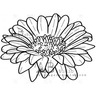Rubber stamp ID-1430 flower  E.Falasco