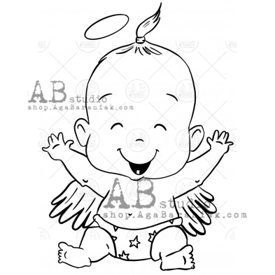 Rubber stamp ID-1442 baby girl/boy