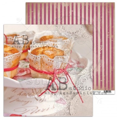 Papier scrapbooking "My sweet baking" - arkusz 6 - A piece of cake - 30x30