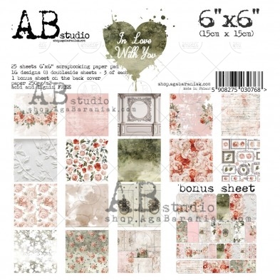 Paper pad 6" x 6" - 25 sheets "In love with You"