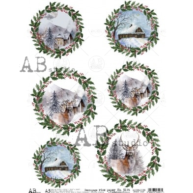 Christmas Rice paper A3 No.3194 large decoupage