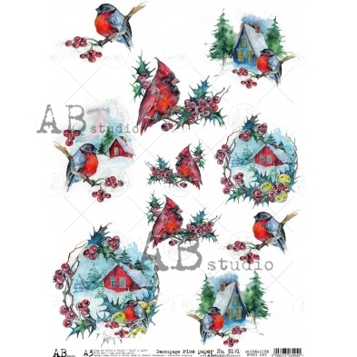 Christmas Rice paper A3 No.3191 large decoupage
