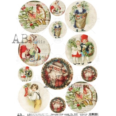 Christmas Rice paper A3 No.3137 large decoupage