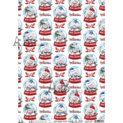 Christmas Rice paper A3 No.3132 large decoupage