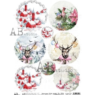 Christmas Rice paper A3 No.3116 large decoupage