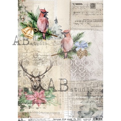 Christmas Rice paper A3 No.3110 large decoupage