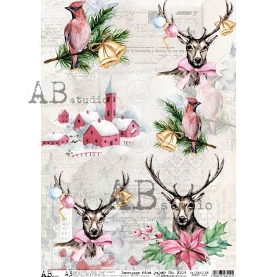 Christmas Rice paper A3 No.3109 large decoupage