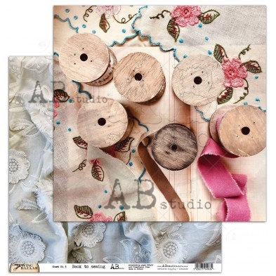 Papier scrapbooking  - Back to sewing - arkusz 3 -  Sewing Bazaar - 30x30