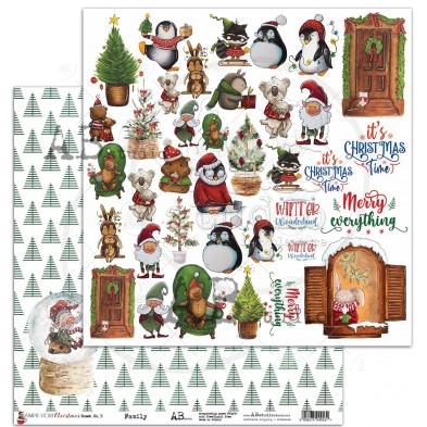 Scrapbooking paper - sheet 5 - Simple story Christmas - 30x30