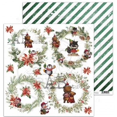 Scrapbooking paper - sheet 8 - Simple story Christmas - 30x30