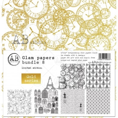 6x Glam papers bundle 8 - gold