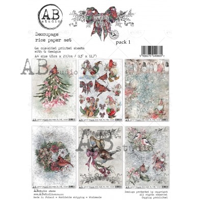 Rice raper set 6x A4 "Holiday Cheer" pack 1
