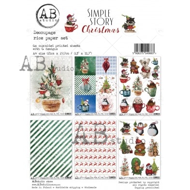 Rice raper set 6x A4 Simple story Christmas - pack 1
