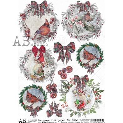 Rice paper A4 No.962 - Christmas elements