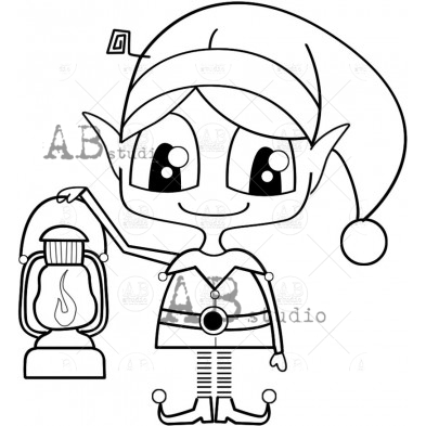 Rubber stamp ID-1471 Christmas boy