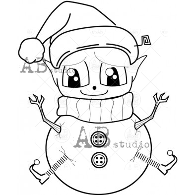 Rubber stamp ID-1474 Christmas snowman