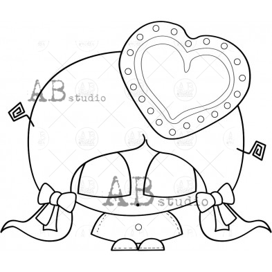 Stempel gumowy ID-1476 Biba z sercem