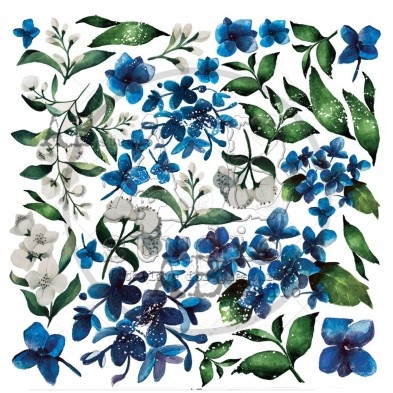 Die-cuts ephemera ID-84 x52 szt. niebieskie flowers