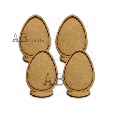 Easter egg 14cm - 4 pcs. with stand and frame HDF base - ID-108