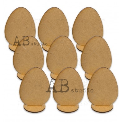 Easter egg 6cm - 9 pcs. with stand HDF base - ID-111