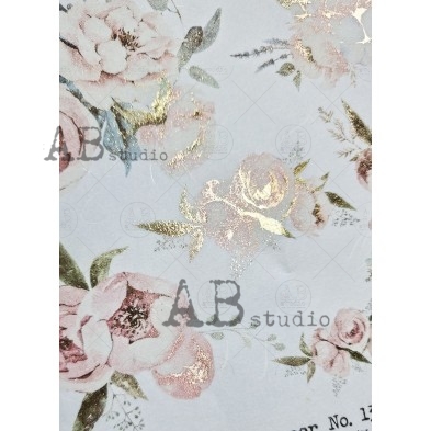 Gilded decoupage paper A4 No.1523