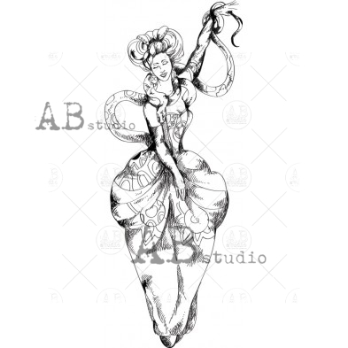 Rubber stamp ID-1486 circus woman