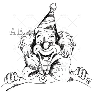 Rubber stamp ID-1490 happy clown