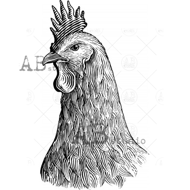Rubber stamp ID-1501 farmhouse animal hen
