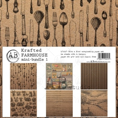 "Krafted Farmhouse" paper MINI-bundle 1 - 6 sheets - 6 designs - 30x30