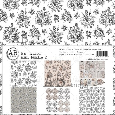 "Be kind" paper MINI-bundle 2 - 6 sheets - 6 designs - 30x30