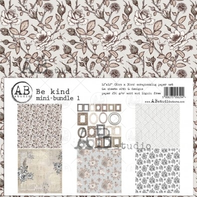 "Be kind" paper MINI-bundle 1 - 6 sheets - 6 designs - 30x30
