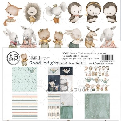 "Simple story: Good Night" paper MINI-bundle 2 - 6 sheets - 6 designs - 30x30