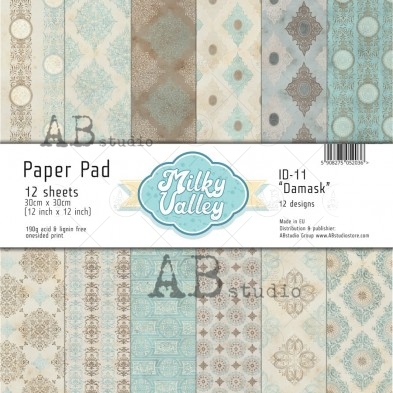 Creative paper pad ID-11 "Damask" 30x30 - 12 sheets - 12 designs