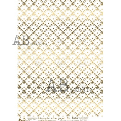 Złoty papier ryżowy A4 ID-1414 Art Deco