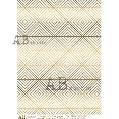 Złoty papier ryżowy A4 ID-1417 Art Deco