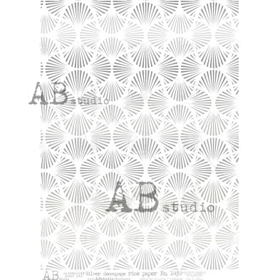 Silver rice paper A4 ID-1439 Art Deco decoupage