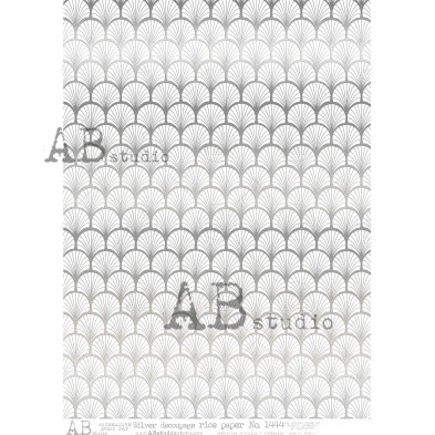 Srebrny papier ryżowy A4 ID-1444 Art Deco