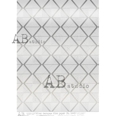 Srebrny papier ryżowy A4 ID-1445 Art Deco
