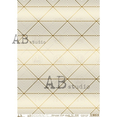 Papier ryżowy A3 ID-3832 - złoty Art Deco