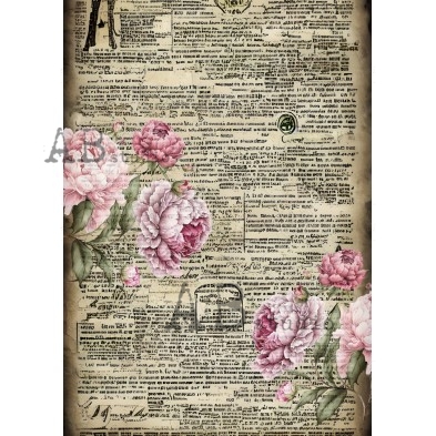 Papier ryżowy A4 ID-1804 różana gazeta