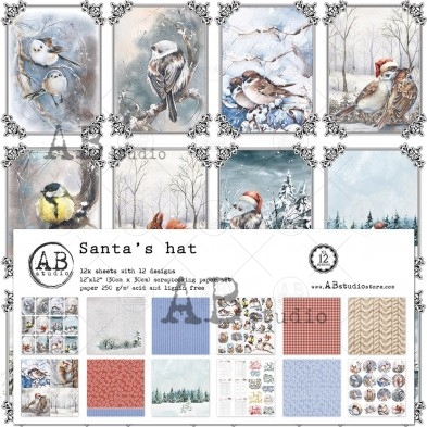 "Santa's hat" paper XL bundle - 12 sheets - 12 designs - 30x30