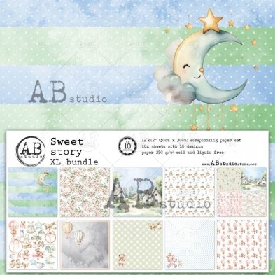 "Sweet story" paper XL bundle - 10 sheets - 10 designs - 30x30