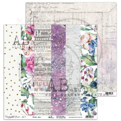 Papier scrapbooking "Enchanted flowers" - arkusz 5 - Tears of love / Miss you - 30x30