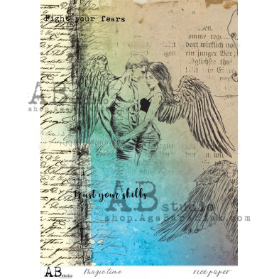 Papier ryżowy ID-0005 "Magic time Angel" decoupage A4 ABstudio