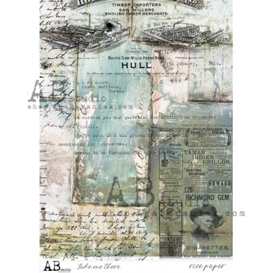 Papier ryżowy ID-0006 "Take me there" decoupage A4 ABstudio