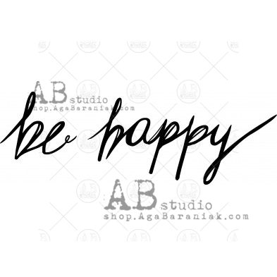 Rubber stamp ID-409 "be happy"