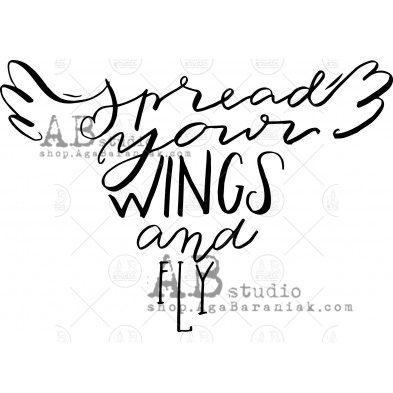 Rubber stamp ID-428  "spread your wings and fly"