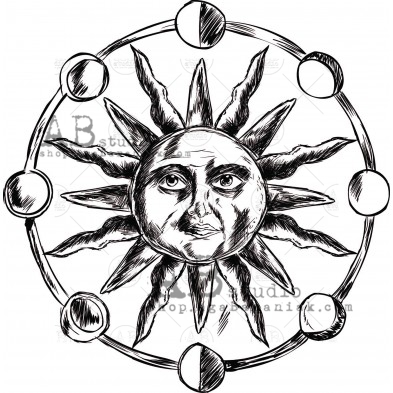 Stempel gumowy ID-443  "słońce/motyw astronomiczny"