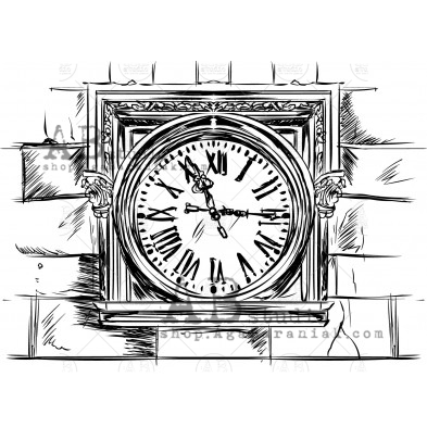 Rubber stamp ID-451 "clock"