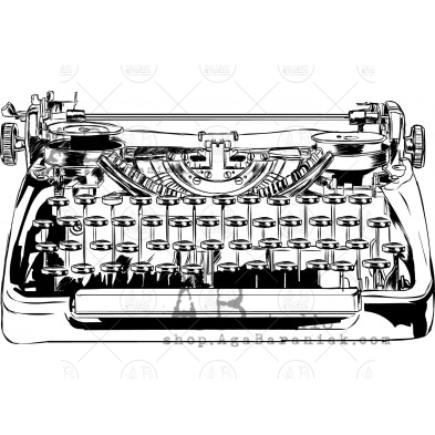 Rubber stamp ID-462 "vintage Typewriter"